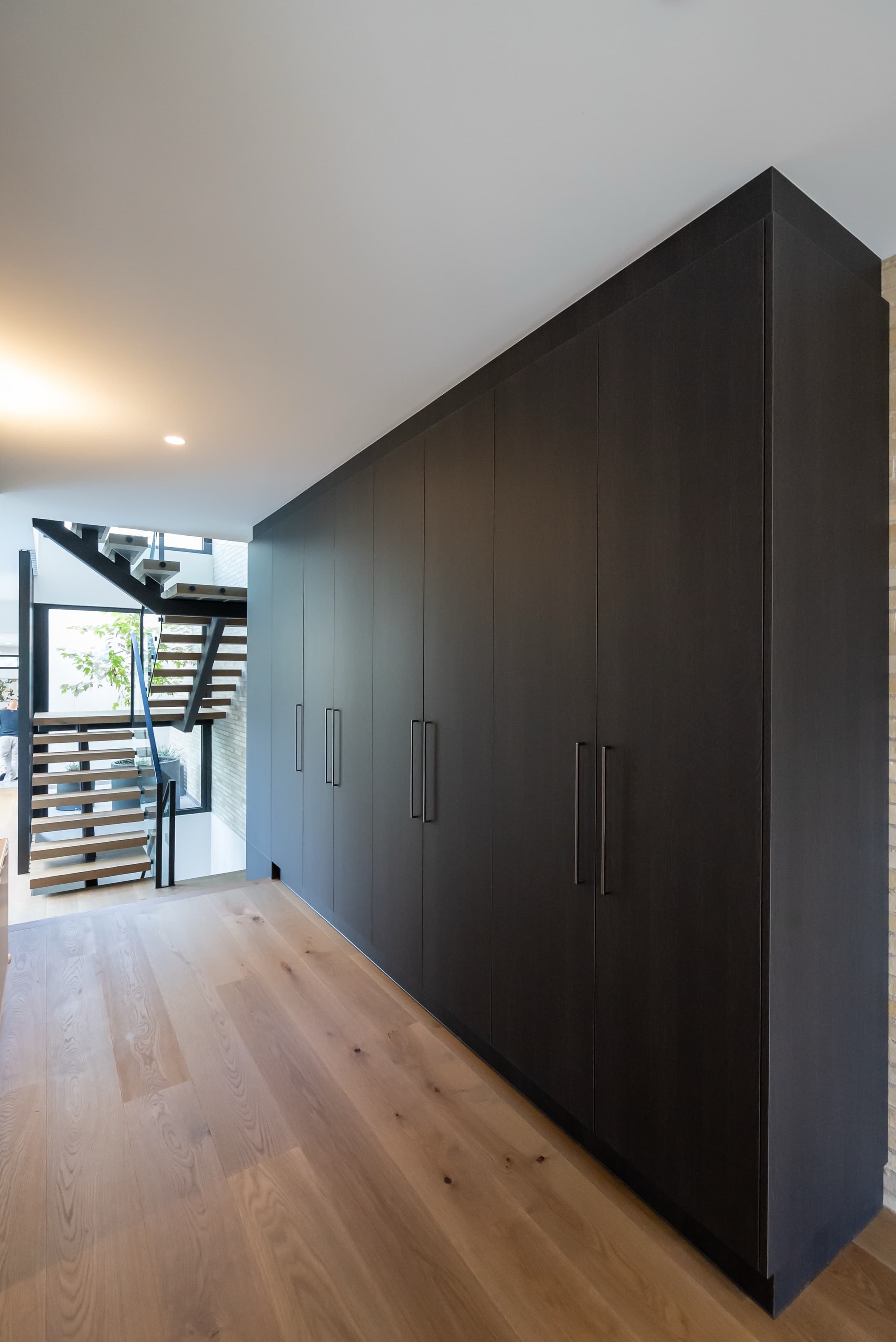 Dark built-in wardrobe cabinetry